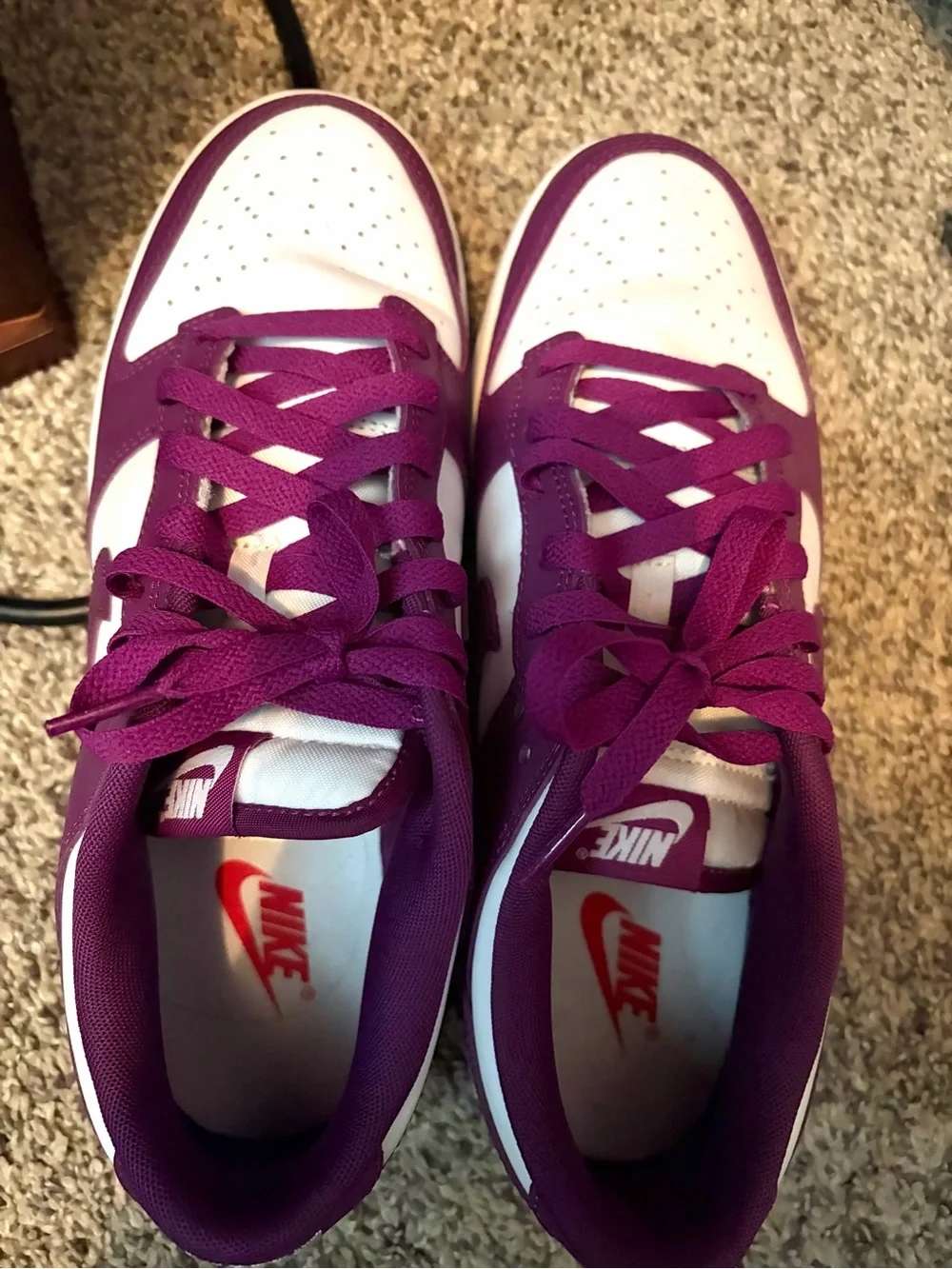 Nike Women’s Purple and White Low-Top Dunks